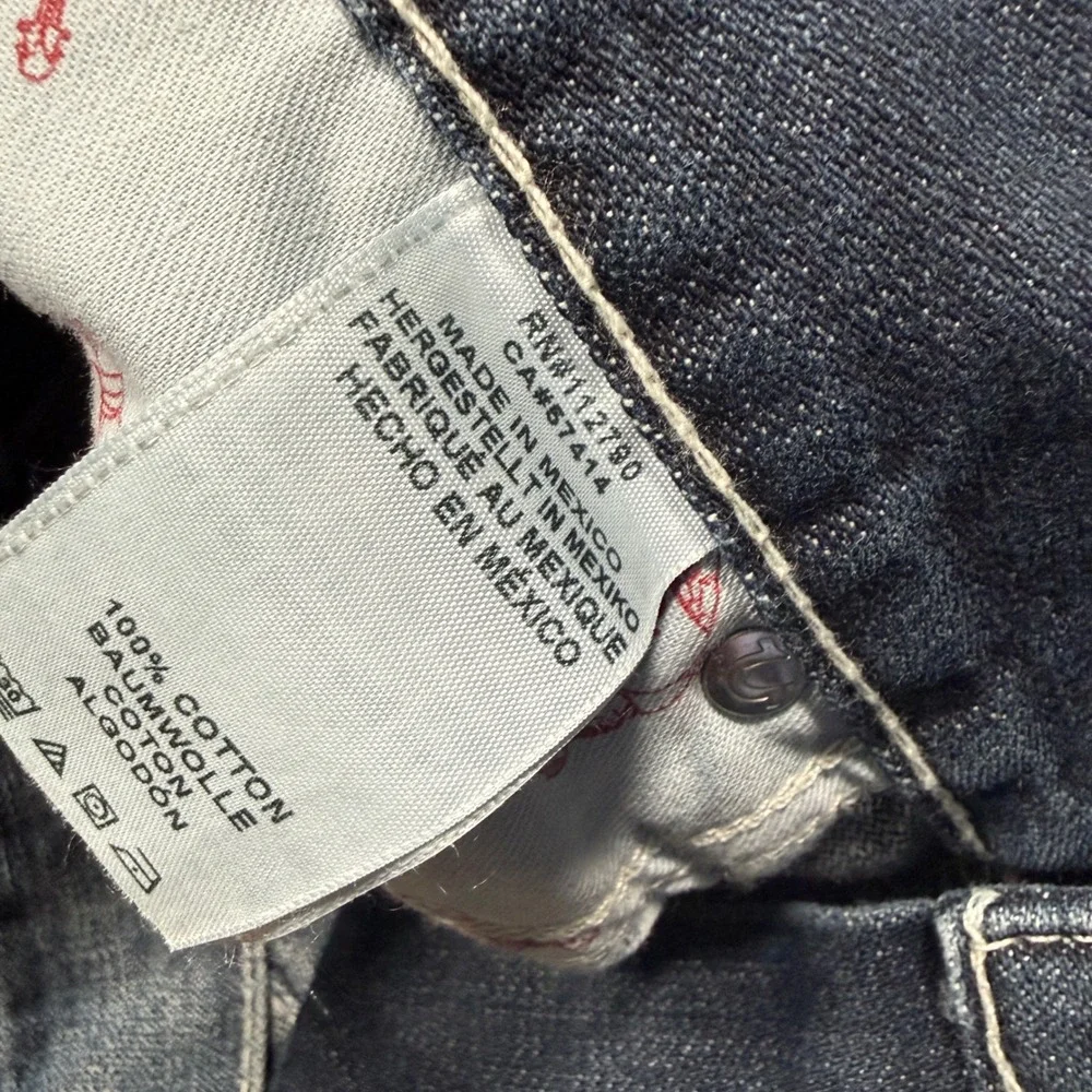 True Religion Skinny Flap Jeans Mens 36 Indigo Heave Blue Denim Designer NWT